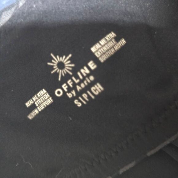 Aerie Offline Real Me Xtra Stretch Gray Houndstooth Racerback Sports Bra - Picture 4 of 4